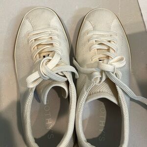 Rothy's White Sneakers with Lace-Up Design and Rubber Sole